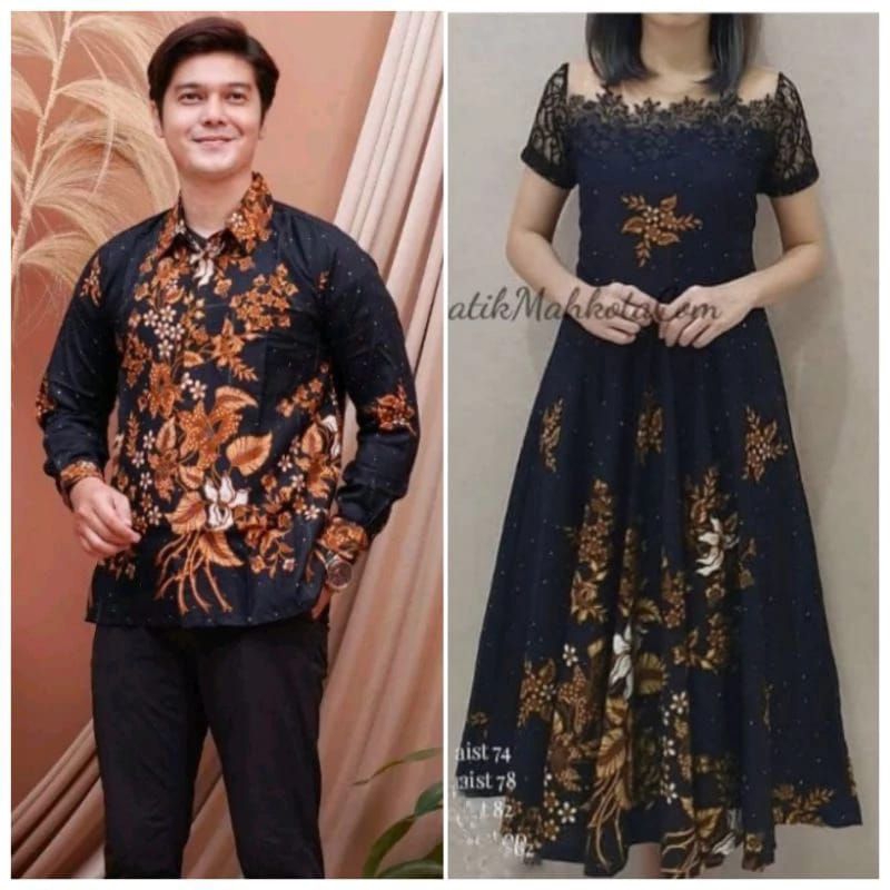 Dress batik pesta - dress pesta mewah - dress couple modern