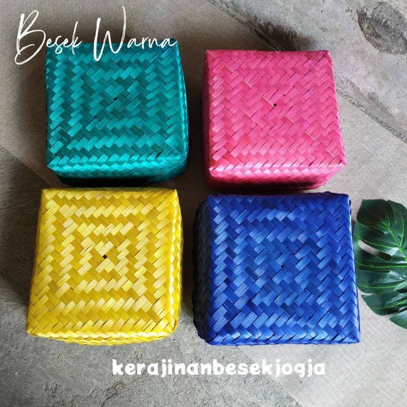 BESEK 22X22X8CM WARNA | besek murah besek hias besek cantik besek makanan besek snack