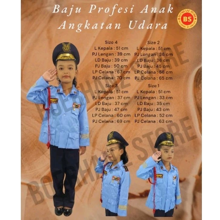 Baju Profesi Anak TK Angkatan Udara