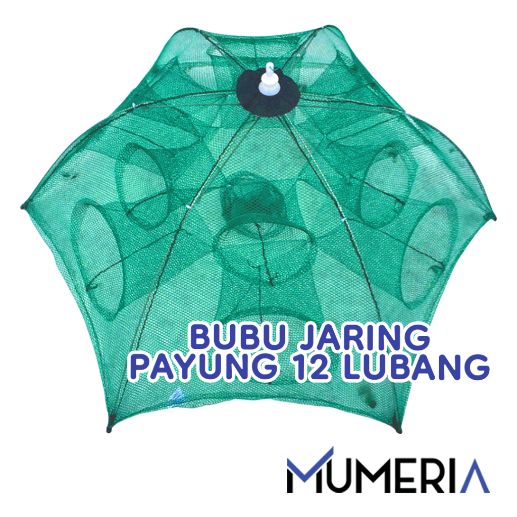 Premium Perangkap Bubu Payung 12 Lubang Alat Jaring Pancing Jala Ikan Udang Kepiting Lele Lobster