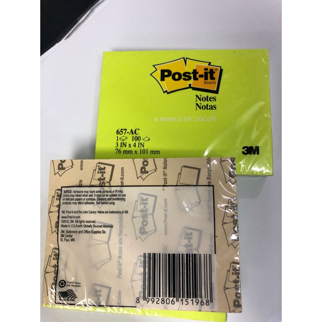 

Sticky Notes Post-it 657 AC 3 in x 4 in