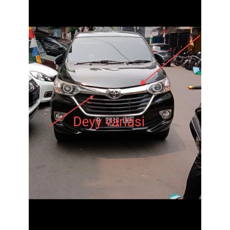 hood molding grill depan mobil grand avanza xenia 2016-2018
