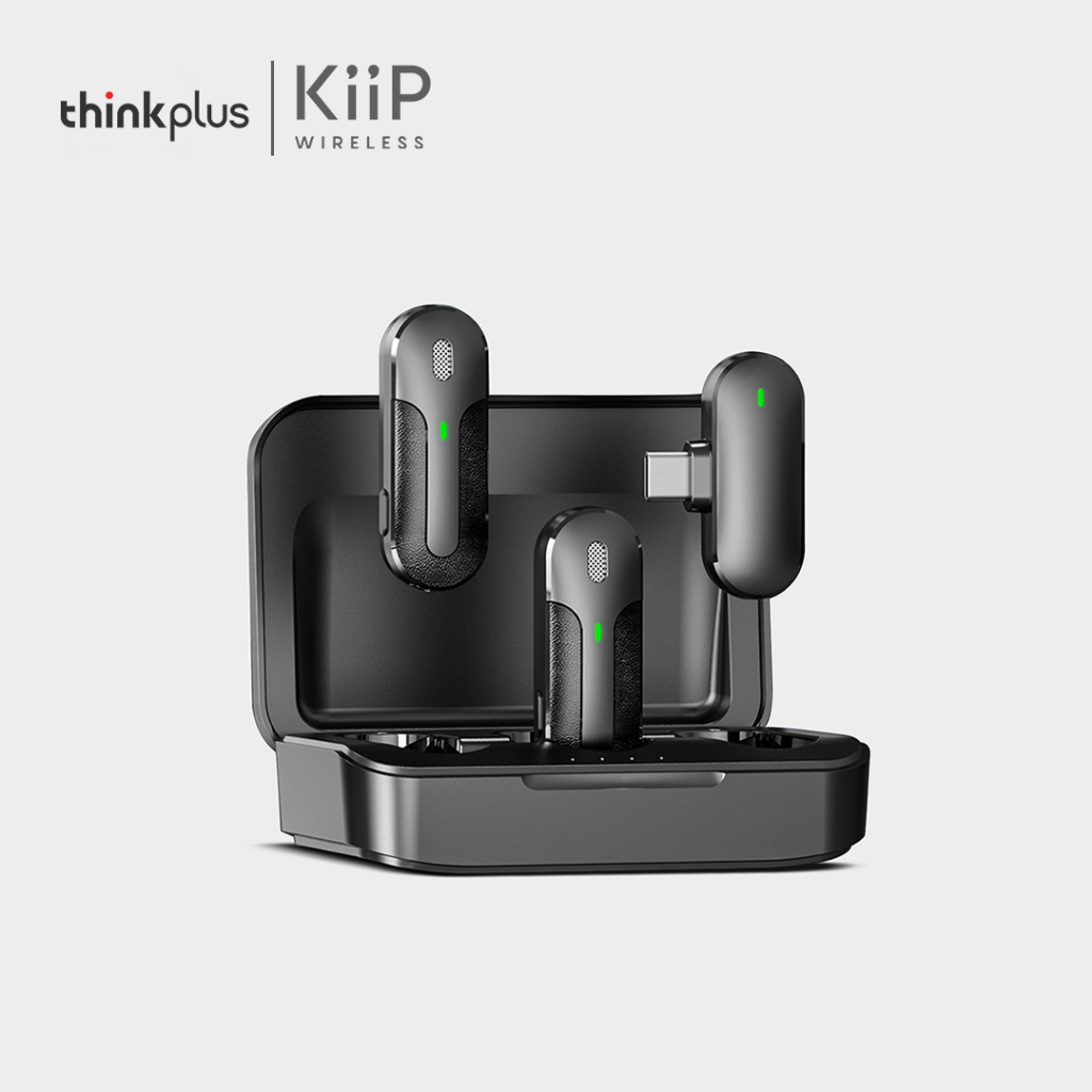 Thinkplus x KiiP M8 Microphone Portable Dual Mic Wireless Clip On 2 In 1 Podcast Vlog Youtuber