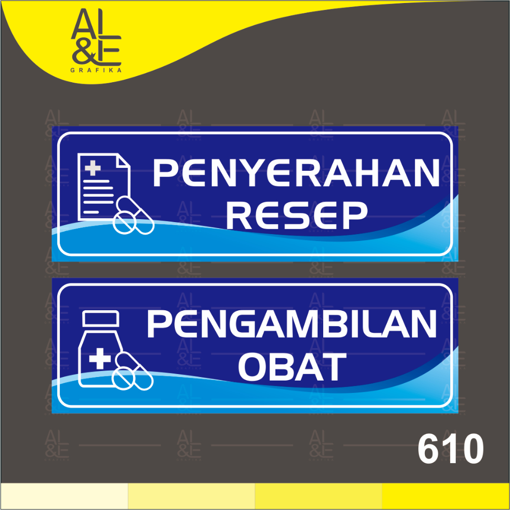 

610 - Stiker Penyerahan Resep dan obat, Sticker Vinyl, Premium, Tahan Air