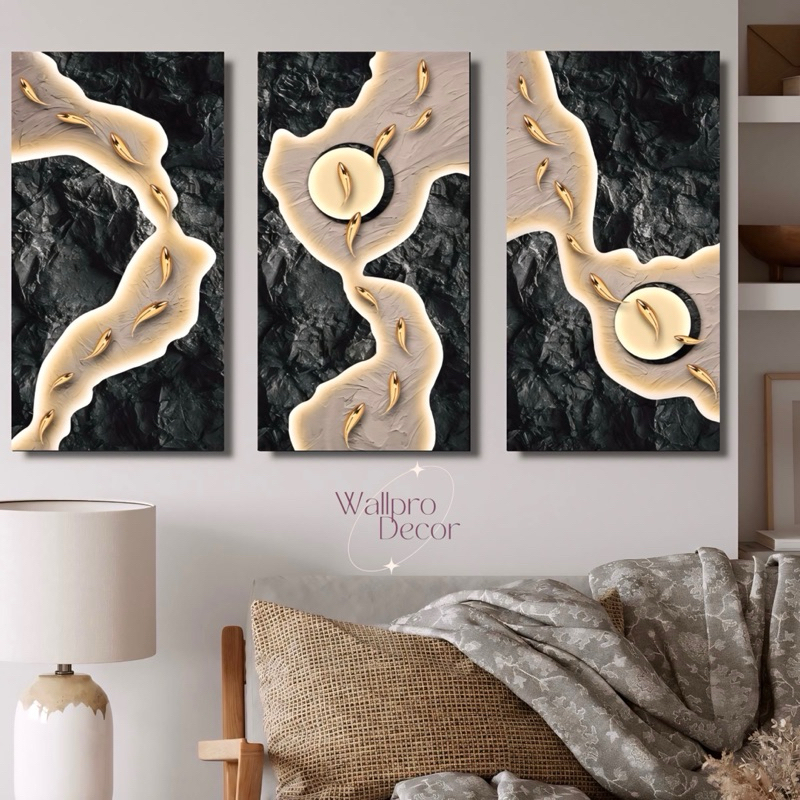 WallproDecor Hiasan Dinding Ikan Koi Dekorasi Dinding Ikan Koi Pajangan Dinding Modern Aestetic Ikan