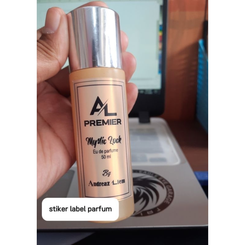 

stiker label parfum,piala bahan gold Premium dan Silver premium anti air