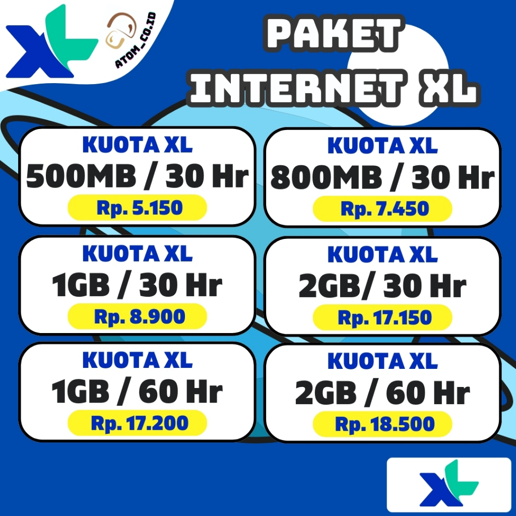 Paket Internet XL -  Kuota Hemat Bulanan - Kuota Internet XL