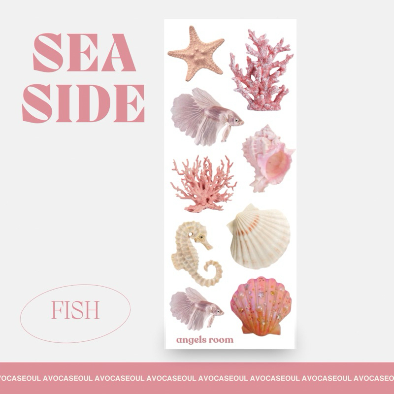 

sticker sheet sea side aesthetic ins korea untuk dekorasi scrapbook, deco pola, journaling, phonecase, headphone, stiker lucu