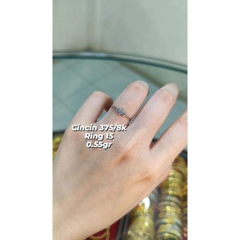 CINCIN EMAS PUTIH 375/8K CINCIN EMAS PUTIH ASLI CINCIN EMAS MUDA CINCIN EMAS MURAH CINCIN PUTIH SIMP