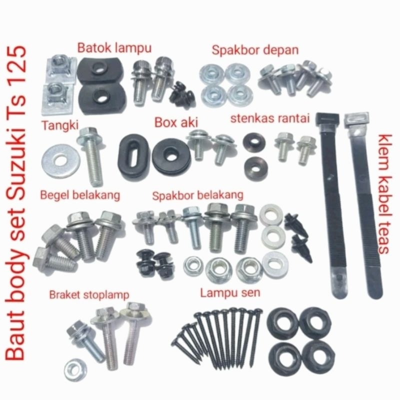 BAUT BODY SET LENGKAP UNTUK MOTOR SUZUKI TS 125