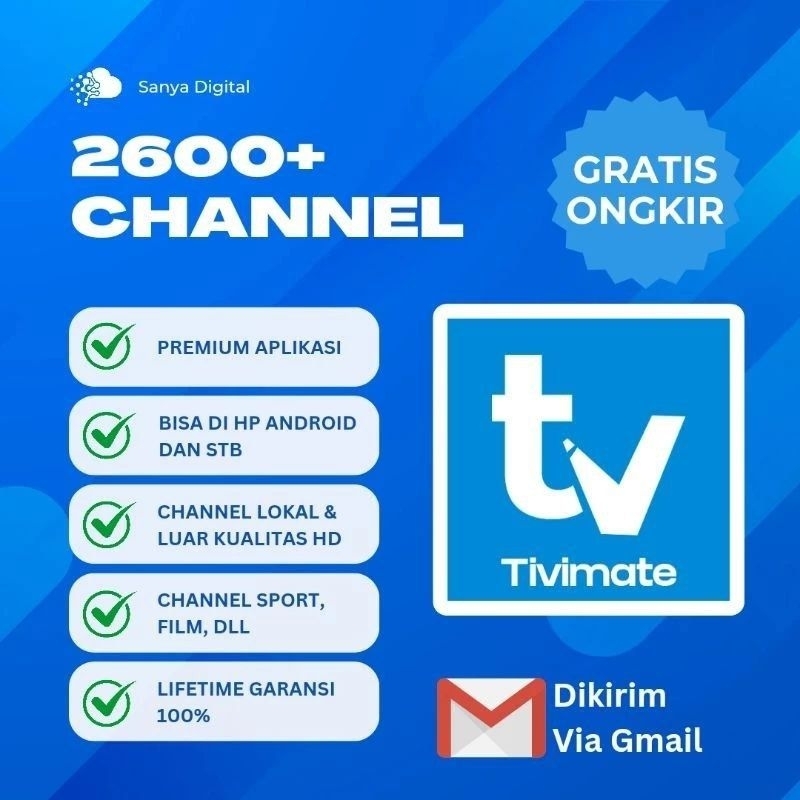 TIVIMATE PREMIUM APLIKASI NONTON TV DI HP 2600+ CHANNEL LIFETIME