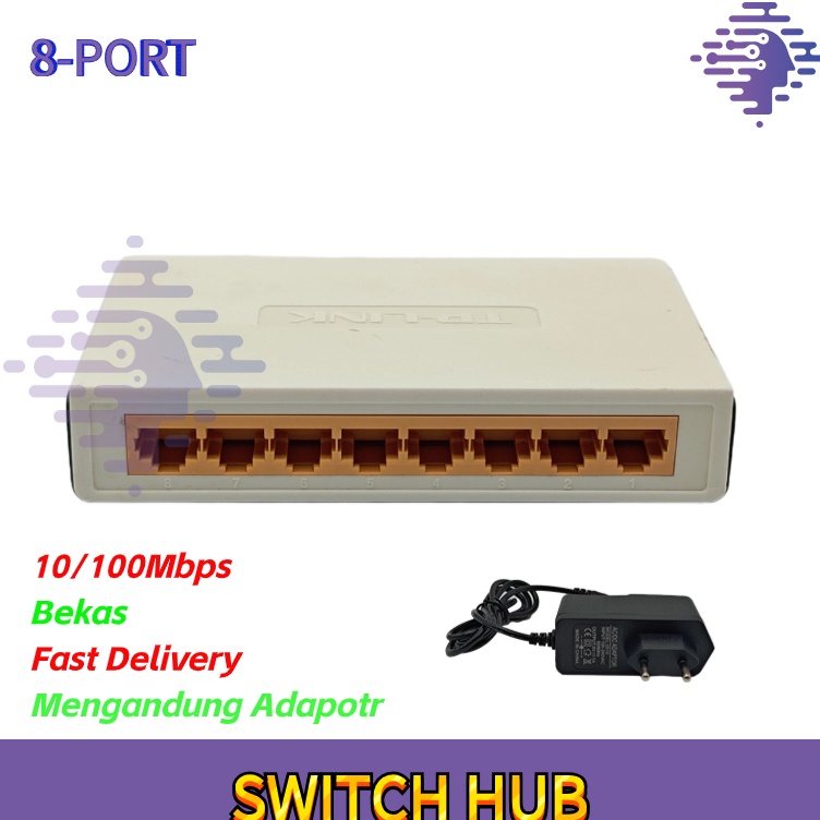 Switch Dekstop hub TP LINK 8 Port 11Mbps Network Lan Internet