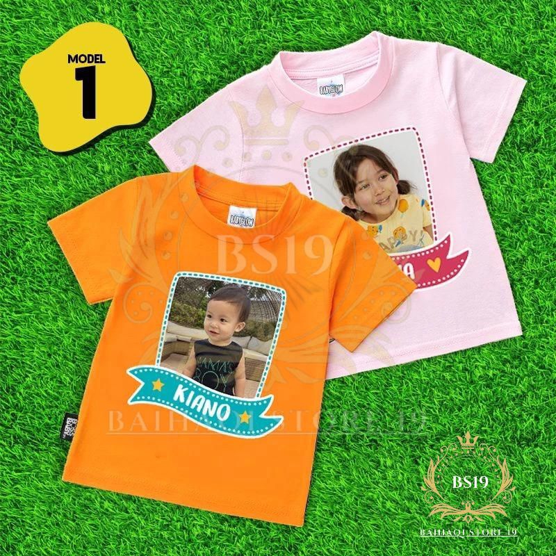 KAOS ANAK FOTO DAN NAMA // BISA COSTUM FOTO DAN NAMA SENDIRI
