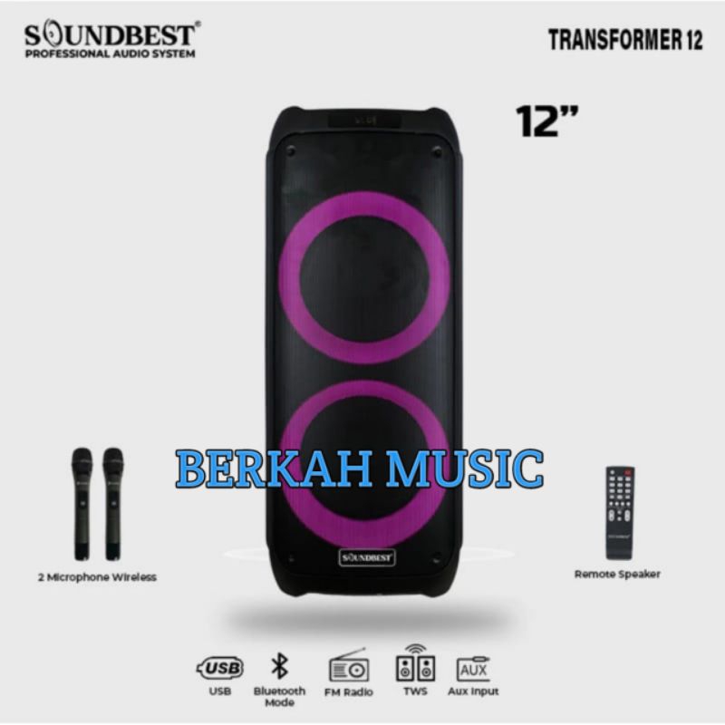 Speaker Portabel Soundbest Transformer 12 Original 12inch Bluetooth