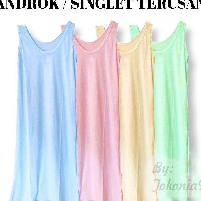 Ready Stock Androk Singlet Terusan Panjang Wanita