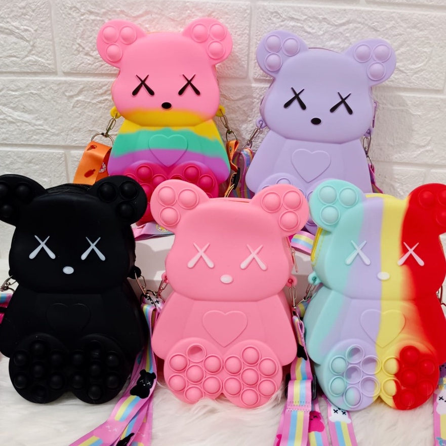 New Tas Anak Pop It Kaws Fashion Ukuran Besar Muat Hp