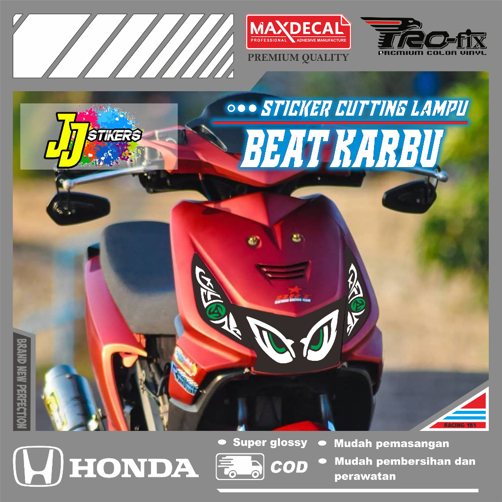 stiker lampu beat karbu 2009-2012 (satu set depan saja)