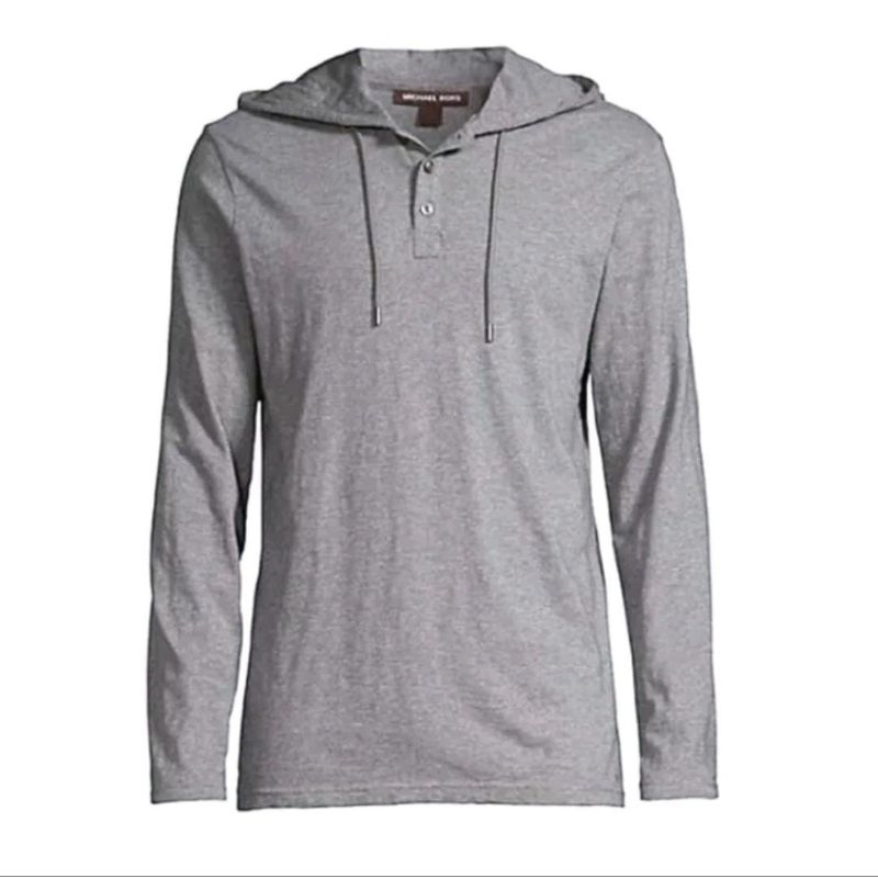 Hoodie Kancing Lengan Panjang Kaos Lengan Panjang Pria Hoodie Polos Kaos