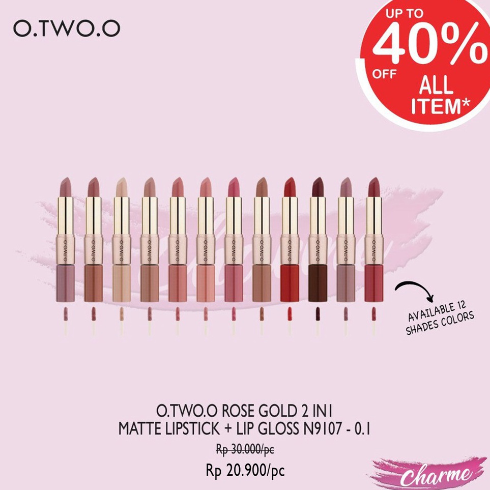 READY  ORI OTwoO OTWOO Rose Gold 2 in 1 Matte d Lipstick Lip Cream O TWO O 917