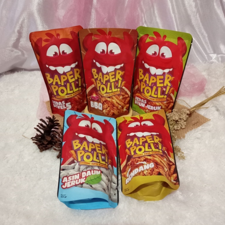 

Cemilan Cekelin Basreng Super Nampol Baperpoll Snack Viral Cemilan Kekinian - 50 Gr