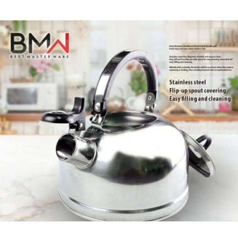 TEKO SIUL 3 LITER BMW STAINLESS NICE BAGUS MURAH CANTIK BISA JNT ATAU COD INSTAN READY PEKANBARU RIA