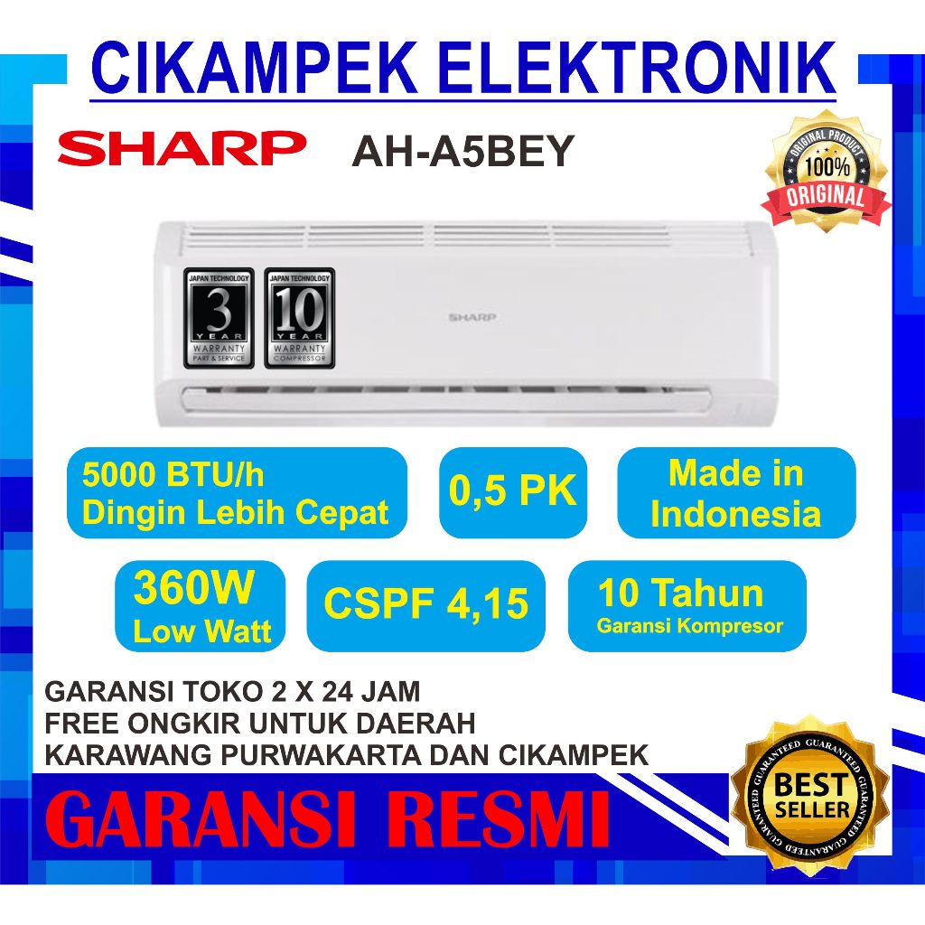 AC SHARP AH-A5BEY 0.5 LOW WATT 5 BEY 1/2 PK A5BEY