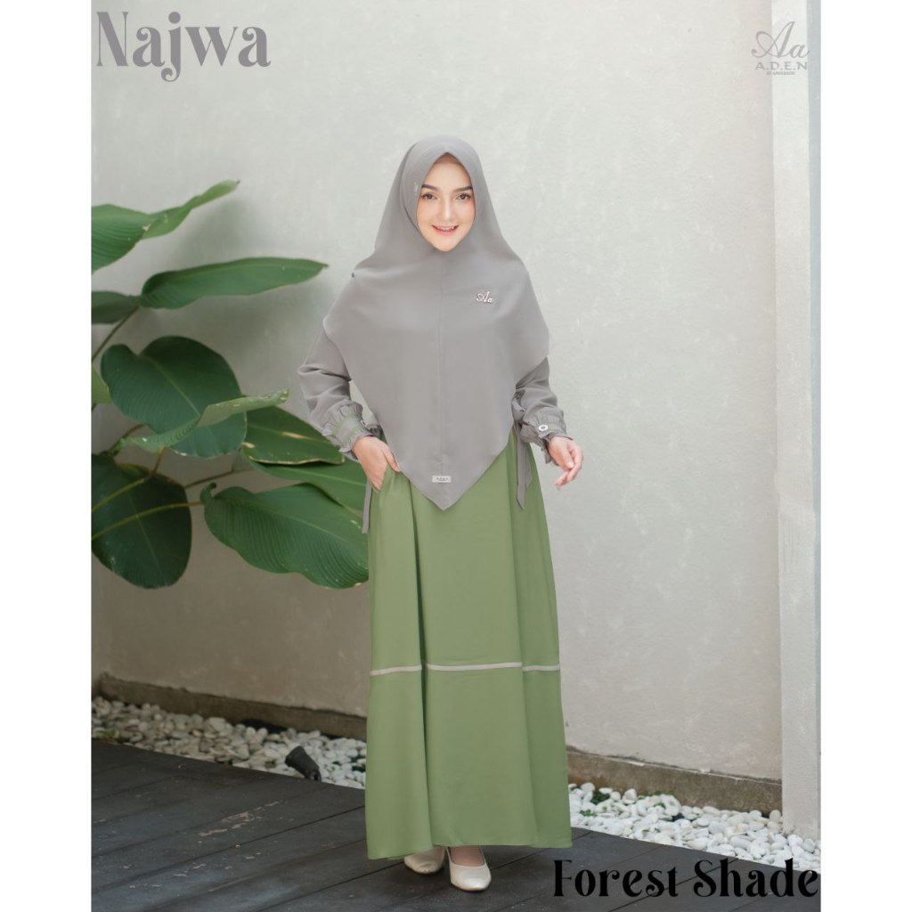 ready stok najwa set gamis aden hijab//promo set aden