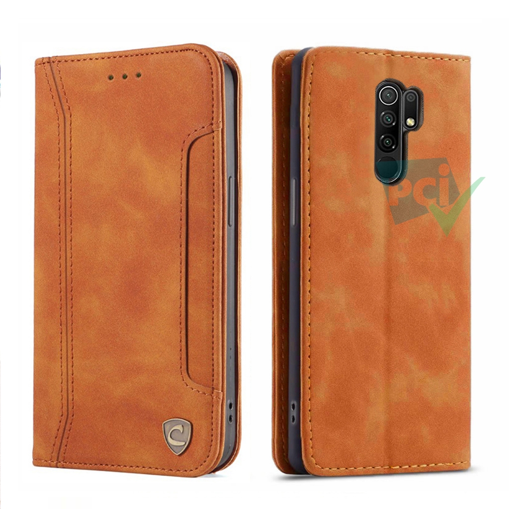 Case Xiaomi Redmi 9 Wallet Extra Slot Card Full 360 Degree Super Mewah Flip Cover Auto Lock Casing K