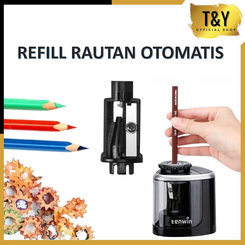 

T&Y Refill Rautan Pensil Otomatis Manual Listrik Baterai Rautan Pensil Elektrik Portebel Pencil Sharpener Rautan Pensil Rotary Pensil 6-8mm Untuk Alat Tulis Sekolah Kantor