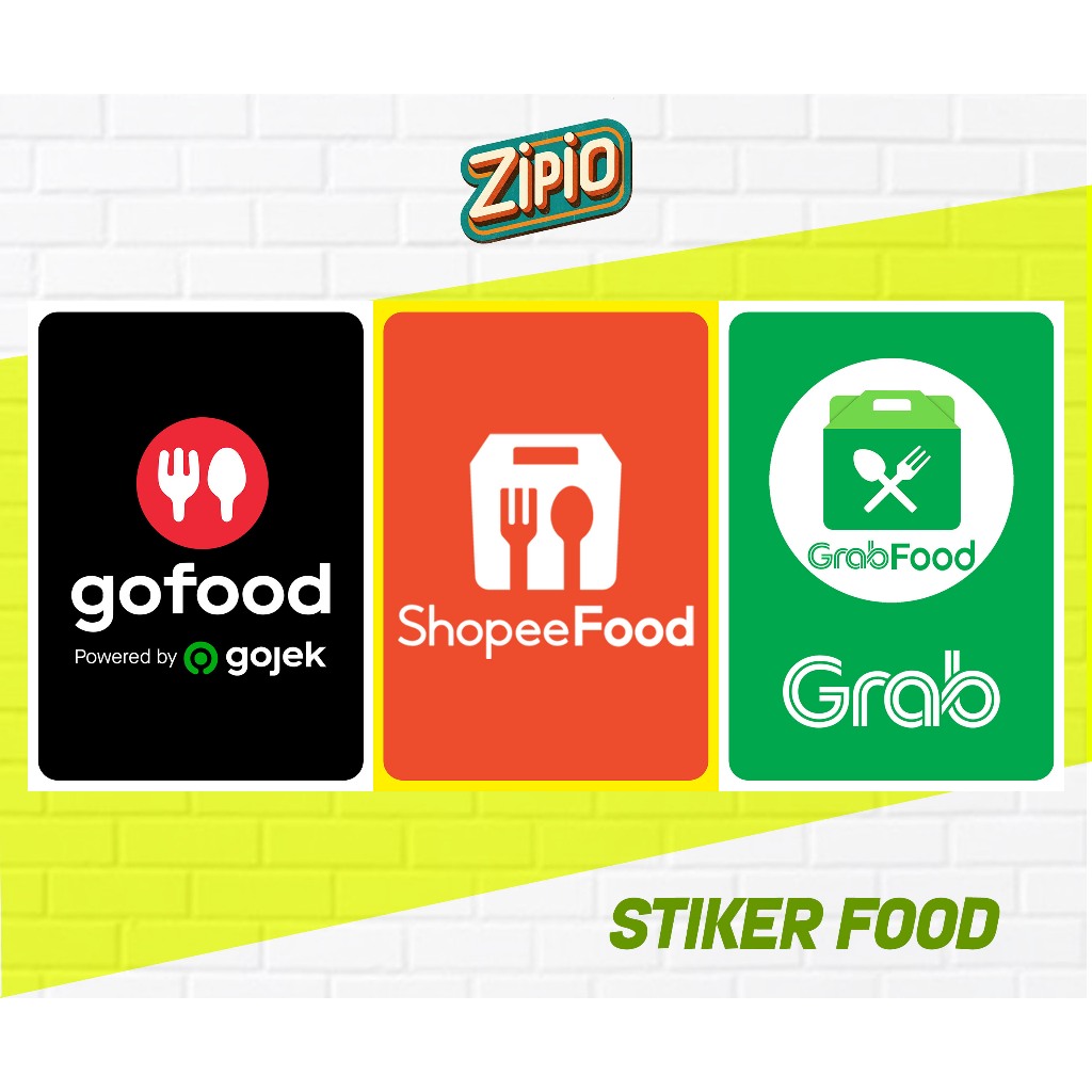 Stiker Online Food | GO FOOD - GRAB FOOD - SHOPEE FOOD