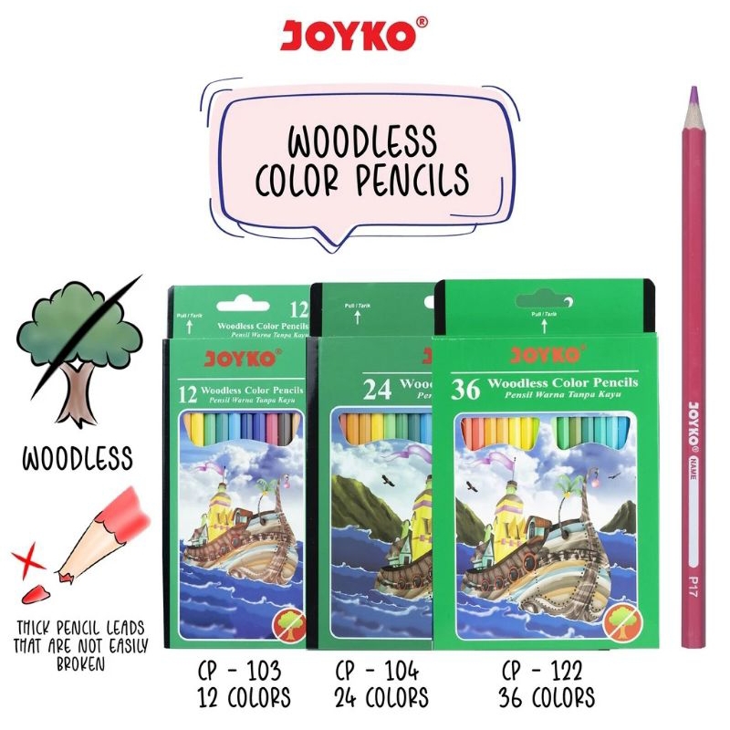 

Joyko Pensil Warna / Colour Pencil Woodless
