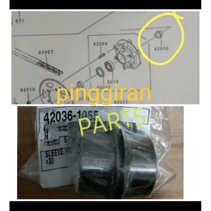 bosh gear gir belakang Ninja 250 karbu 250R Ninja 250fi 250 fi Original