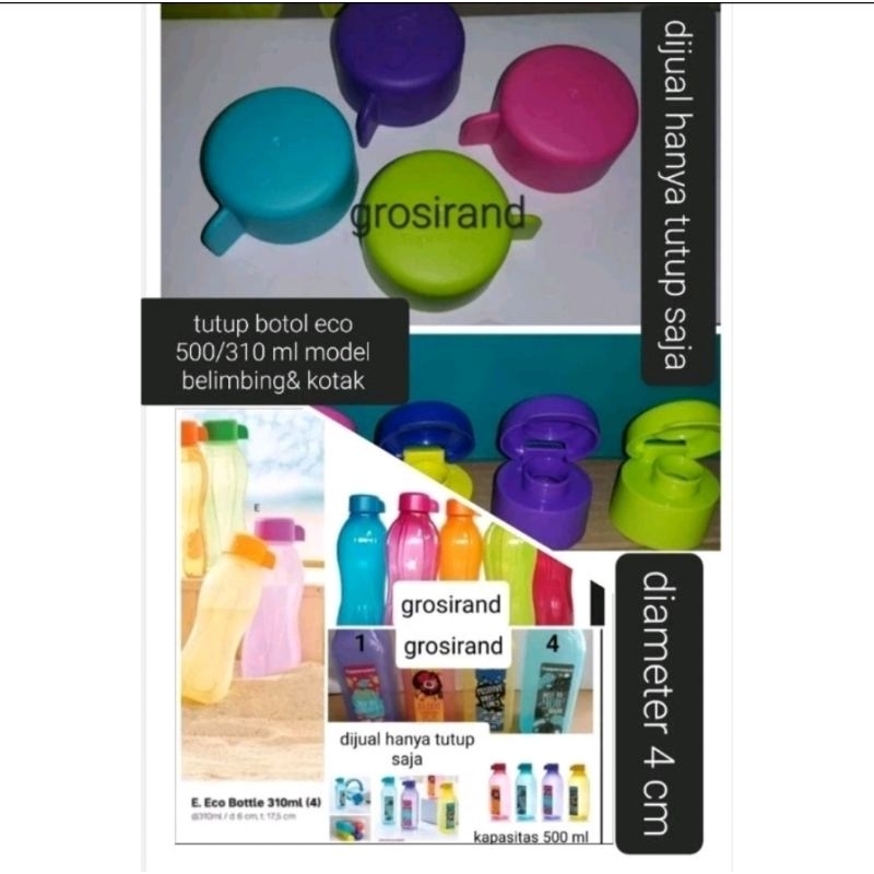 Seal eco bottol 500 ml . tutup botol 310 ml