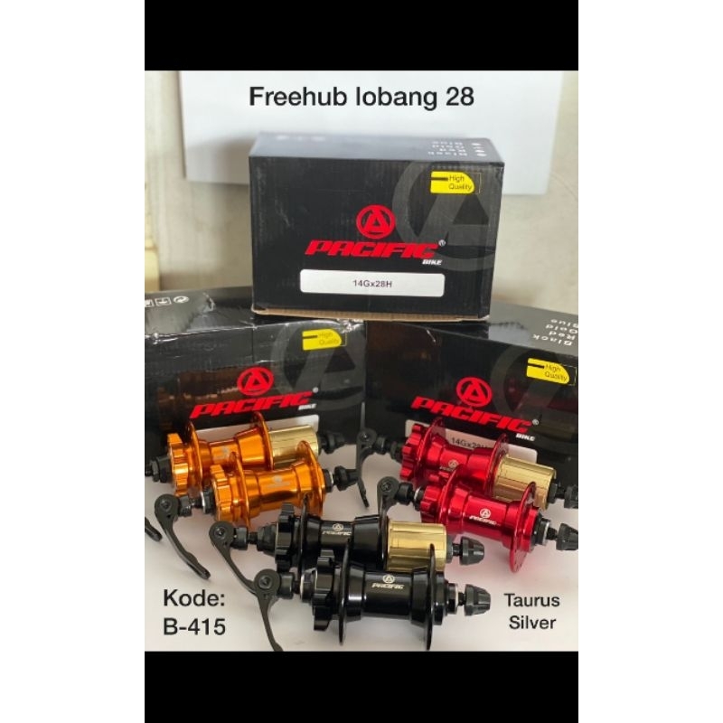 Freehub set 28H / Bos depan belakang lobang 28 Sepeda MTB