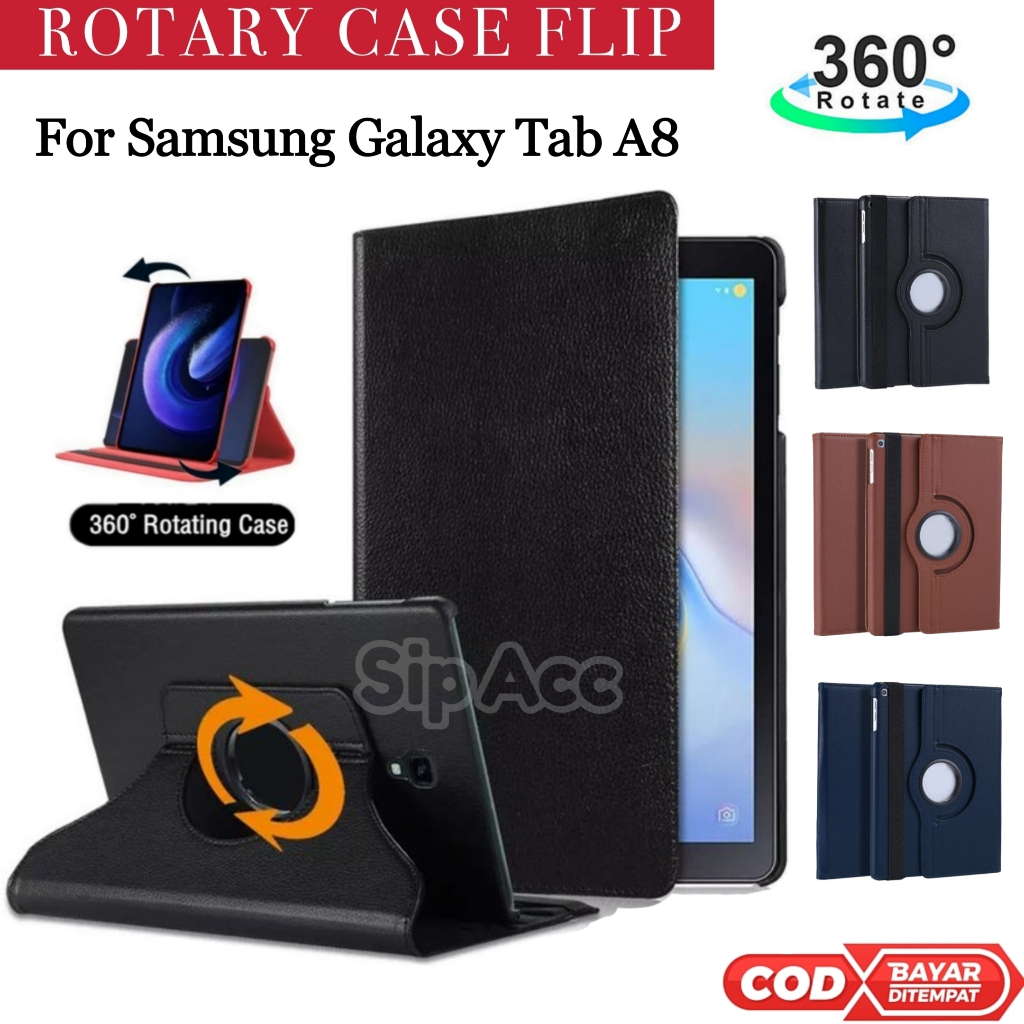 Flip Case Samsung Tab A8 2019 | Samsung Tab A8 | Casing T295 T355 P205 P355 T385 Rotary Case Flip Co