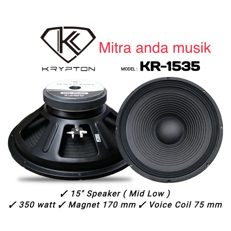 Komponen speaker crypton kr1535 mid low 350watt component speaker crypton kr1535 mid low 350watt
