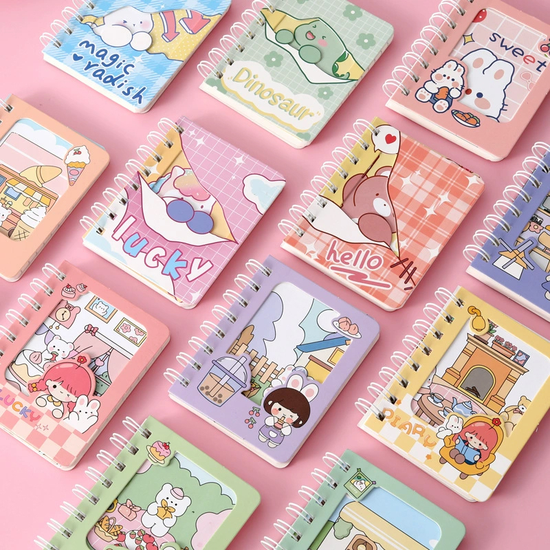 

Notebook Ring Motif Kartun Buku Catatan Memo Spiral Buku Tulis Mini Binder Karakter Murah Random