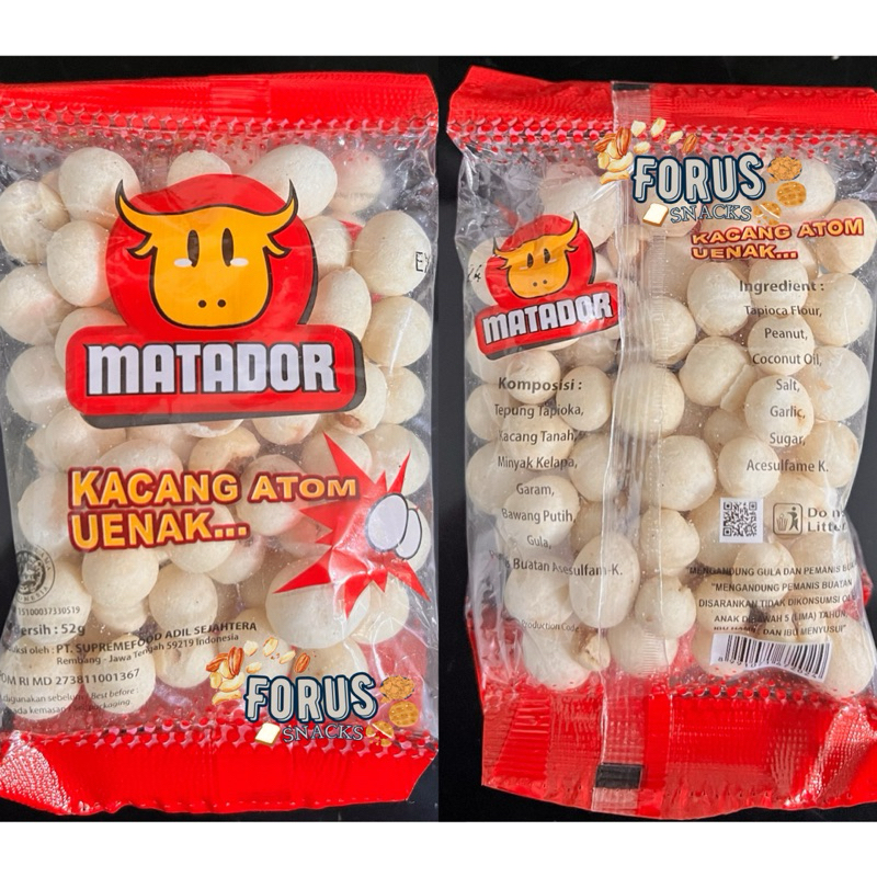 

Pilus MATADOR Kacang Atom SUKRO Renyah Snack MURAH isi 52gr