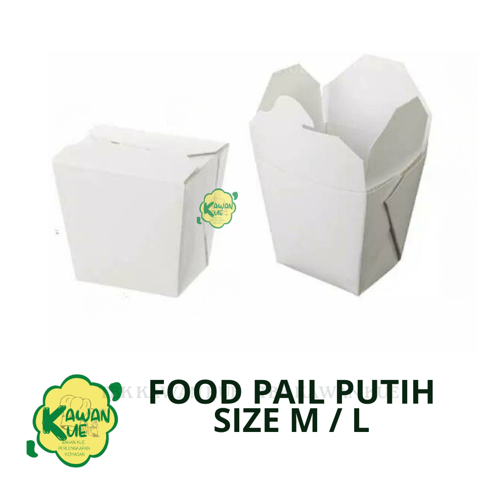 Food Pail Papper Rice Box Putih Polos isi 25pc - Tempat Nasi - Tempat Makanan