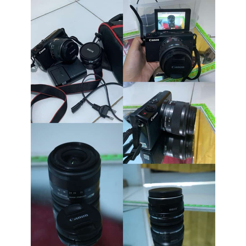 Canon eos M100 lensa Kit + Lensa Fix Meike 50MM F1.8
