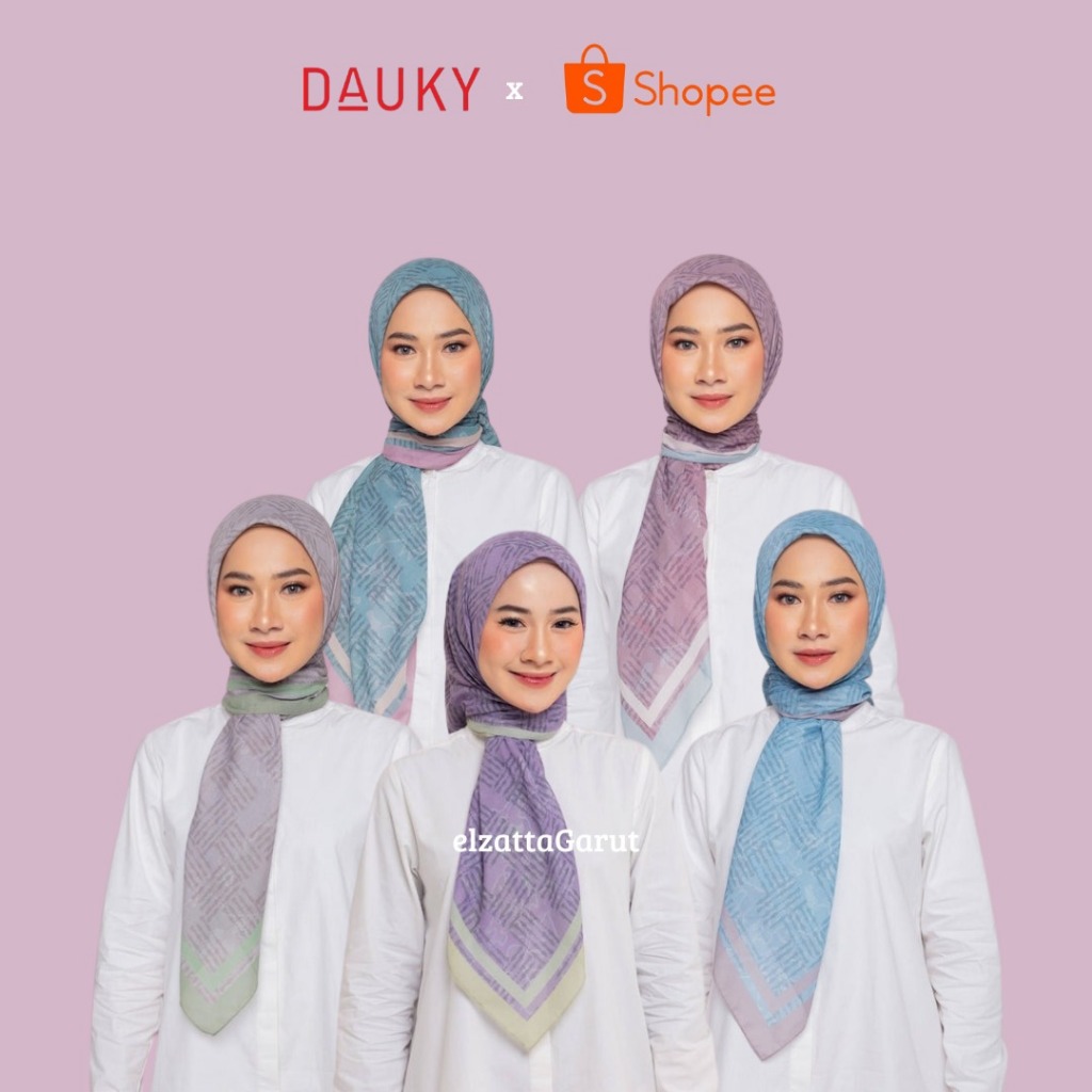DAUKY HIJAB SEGI EMPAT TERBARU 2024 HIJAB DAUKY ITAJIME SHIBORI SCARF DAUKY