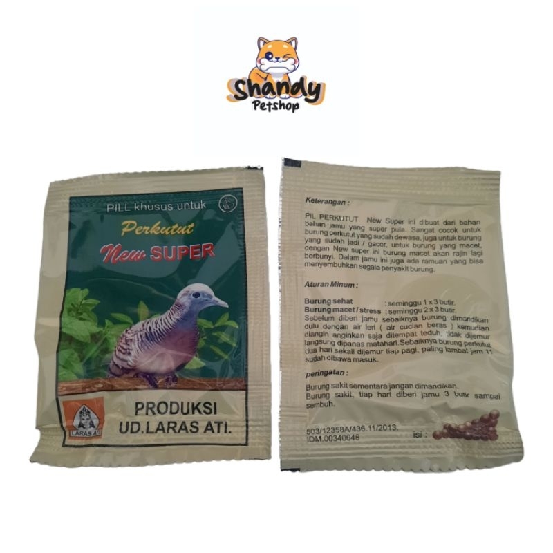 PIL PERKUTUT LARAS ATI NEW SUPER PIL BURUNG PERKUTUT OBAT GACOR DOPPING BUNYI NYARING VITAMIN UD LAR