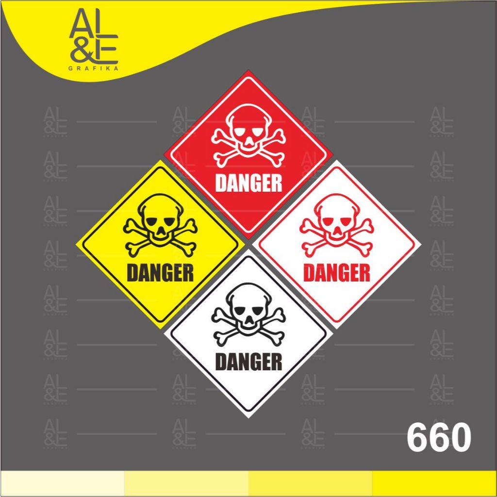 

660 - Stiker Rambu Lalu Lintas, Danger Rawan Kecelakaan,Sticker Vinyl, Premium, Tahan Air