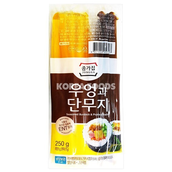 

Jongga Seasoned Burdock Pickled Radish Isi Kimbab Set Danmuji 250gr