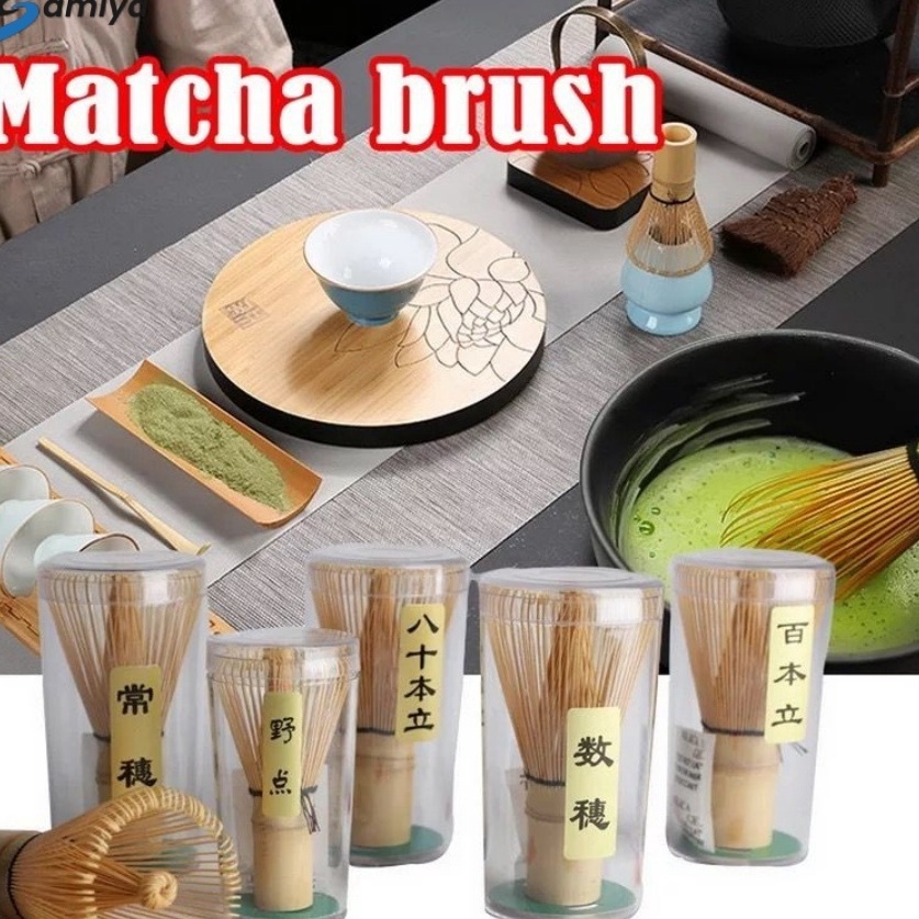 matcha whisk bamboo brush green tea powder chasen tool  bambu pengaduk bubuk matcha