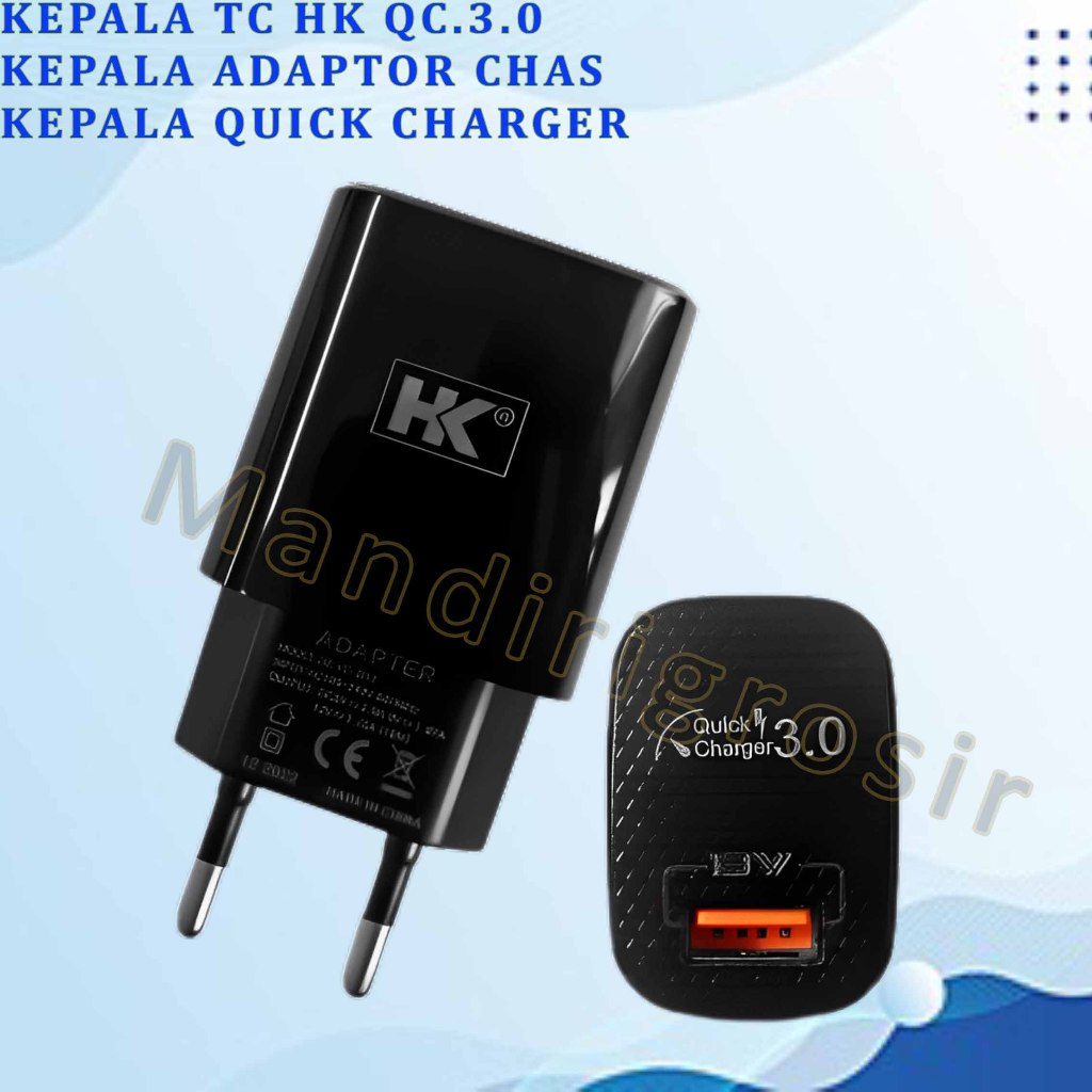 Kepala Chas Tc Adaptor * Kepala Adaptor Hk * Kepala Usb Charger * QC-3.0