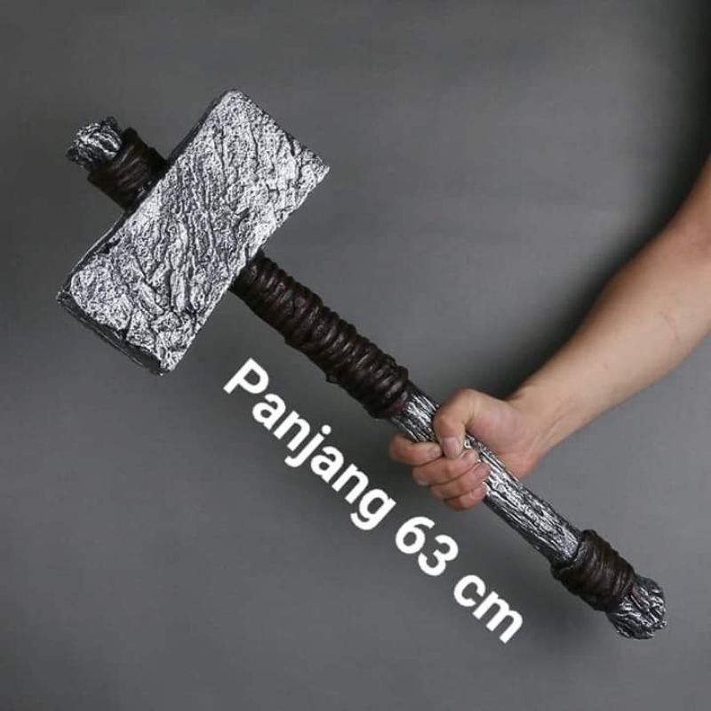 mainan properti cosplayFighting Hammer War Beast Sacrifice Hammer Prop Game Movie Cos Primitive Trib
