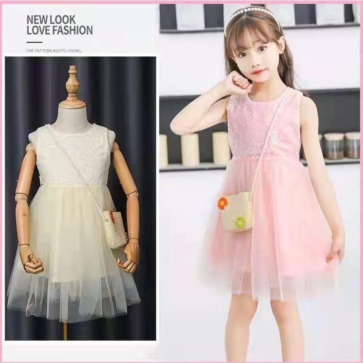 Dress Anak - Dress Premium Kupu-Kupu Import - Gaun Pesta Acara Ultah Anak - Fashion Korea