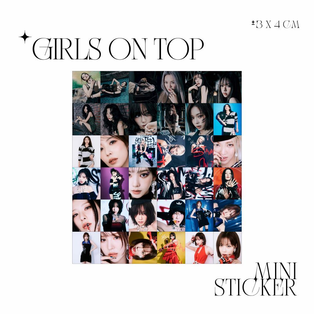 

MINI STIKER GIRLS ON TOP (GOT) STAMP ON IT (ISI : 36 PCS) STICKER CHROMO TRANSPARAN HOLOGRAM JPOP ANIME JAPAN JEPANG PREMIUM MURAH UNOFFICIAL BOA TAEYEON HYOYEON SEULGI WENDY KARINA WINTER READY STOCK !