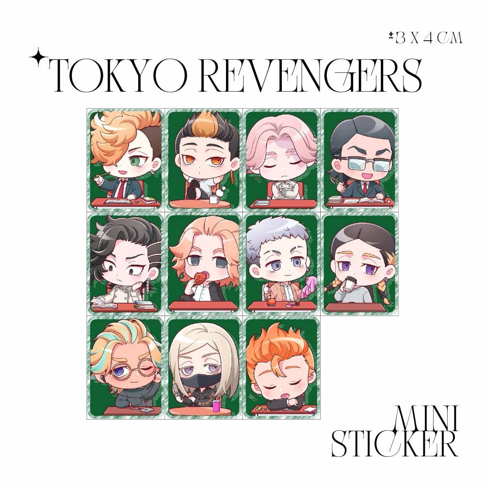 

MINI STIKER TOKYO REVENGERS (ISI : 11 PCS) STICKER CHROMO TRANSPARAN HOLOGRAM JPOP ANIME JAPAN JEPANG PREMIUM MURAH UNOFFICIAL CHIFUYU HANMA INUI KEISUKE KOKONOI MANJIRO MITSUYA RAN RIN SANZU TAKEMICHI READY STOCK !